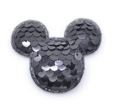 Naszywka Aplikacja Myszka Mickey z Cekinami czarna