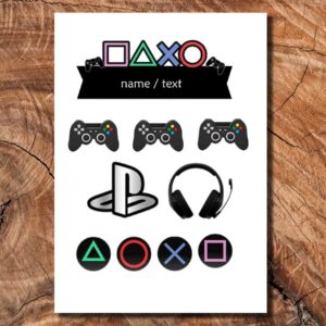Wydruk cukrowy na tort A4 Playstation gamer napis DIY
