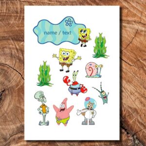 Wydruk cukrowy na tort A4 SpongeBob napis DIY