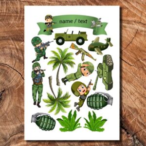 Wydruk cukrowy na tort A4 wojskowy wojsko napis DIY