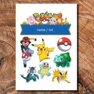Wydruk cukrowy na tort A4 Pokemon Pokemony napis DIY