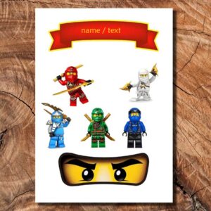 Wydruk cukrowy na tort A4 Ninjago napis DIY
