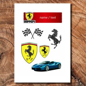 Wydruk cukrowy na tort A4 Ferrari napis DIY