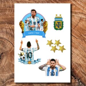 Wydruk cukrowy na tort A4 Messi piłka nożna napis DIY