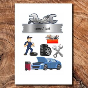 Wydruk cukrowy na tort A4 mechanik napis DIY