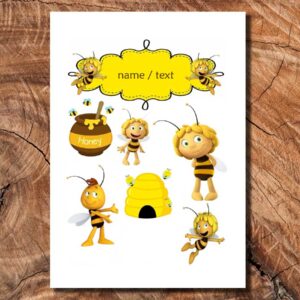 Wydruk cukrowy na tort A4 Pszczółka Maja napis DIY