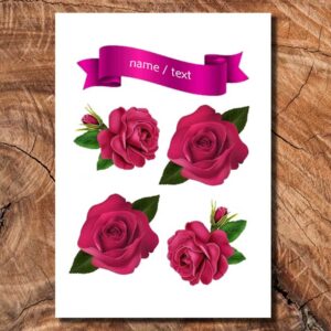 Wydruk cukrowy na tort A4 kwiaty róże napis DIY