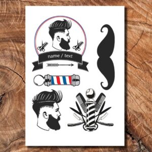 Wydruk cukrowy na tort Barber napis