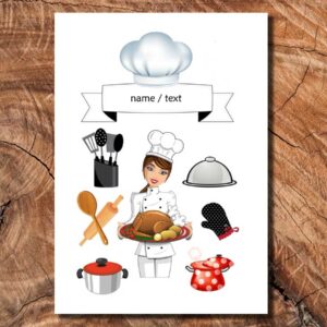 Wydruk cukrowy na tort gotowanie kuchnia napis