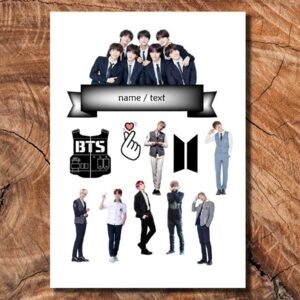 Wydruk cukrowy na tort BTS napis