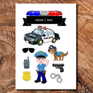 Wydruk cukrowy na tort A4 policja policyjny napis DIY