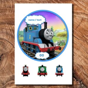 Wydruk cukrowy na tort A4 Tomek i Przyjaciele napis DIY