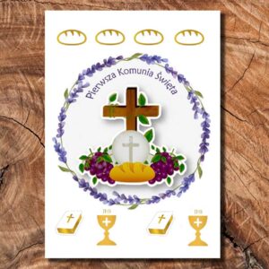 Wydruk cukrowy na tort A4 Komunia Święta DIY