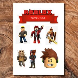 Wydruk cukrowy na tort A4 Roblox napis DIY