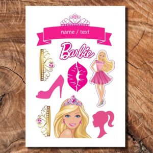 Wydruk cukrowy na tort A4 Barbie napis DIY
