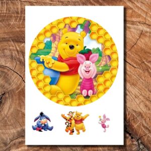 Wydruk cukrowy na tort A4 Puchatek i Przyjaciele DIY