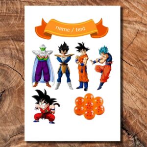 Wydruk cukrowy na tort A4 Dragon Ball napis DIY