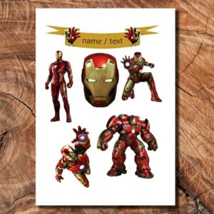 Wydruk cukrowy na tort A4 Iron Man napis DIY