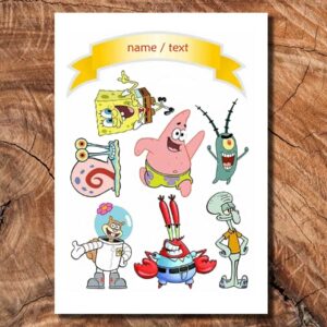 Wydruk cukrowy na tort A4 SpongeBob napis DIY