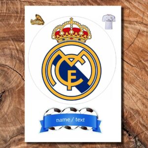 Wydruk cukrowy na tort A4 Real Madryt napis DIY
