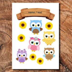 Wydruk cukrowy na tort sowy sowa napis