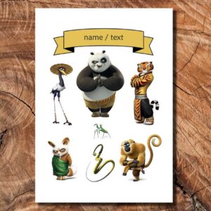 Wydruk cukrowy na tort A4 Kung Fu Panda napis DIY