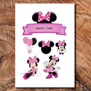 Wydruk cukrowy na tort A4 Myszka Mini napis DIY