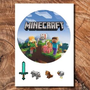 Wydruk cukrowy na tort A4 Minecraft DIY