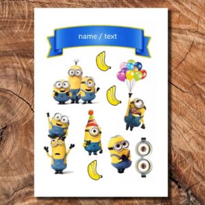 Wydruk cukrowy na tort A4 Minionki napis DIY