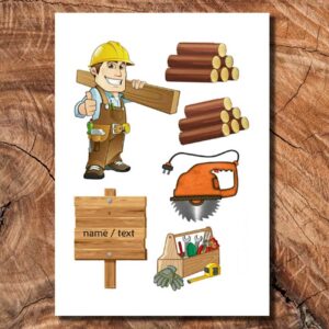 Wydruk cukrowy na tort A4 stolarz stolarstwo napis DIY