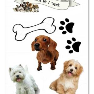 Wydruk cukrowy na tort A4 psy pieski napis DIY