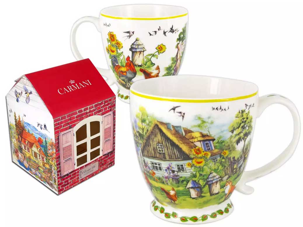 Kubek Porcelanowy "Wiejska Zagroda"