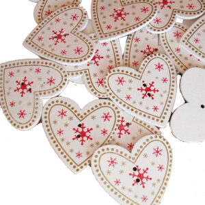 Guziki drewniane 33 x 34 mm Święta Serce 2 szt.