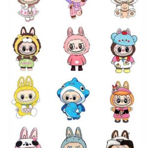 Wydruk cukrowy na tort A4 LaBubu 12 obrazków DIY